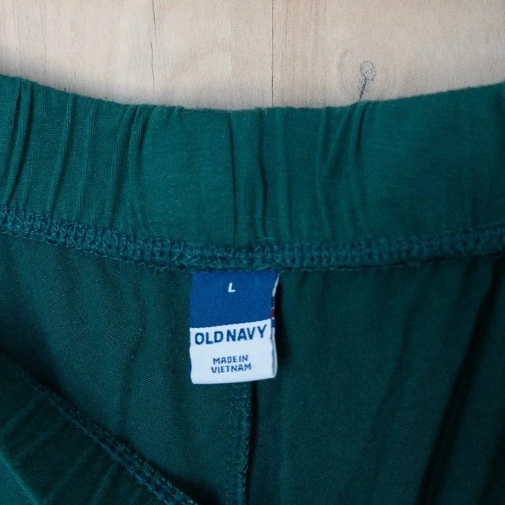 Old Navy Womens Pajama Set Large Green Long Sleeve Pants 2pc Soft Comfort Cozy